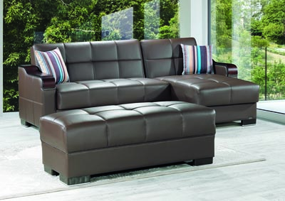 Image for Down Town Brown Chaise & Ottoman