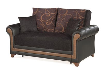 Image for Dream Decor Black Chenille Love Seat