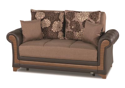Image for Dream Decor Brown Polyester Love Seat