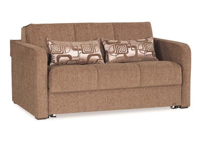 Image for Ferra Fashion Brown Chenille Love Seat Sleeper