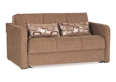 Ferra Fashion Brown Chenille Love Seat Sleeper,Ottomanson (Previously Casamode)