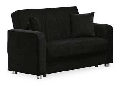 Image for Elegance Black Chenille Love Seat