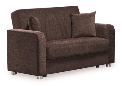 Image for Elegance Dark Brown Chenille Love Seat