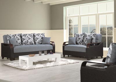 Image for La Reina Moon Gray Chenille Love Seat