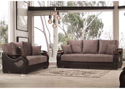 Image for Metroplex Gray Microsuede Sofabed & Loveseat