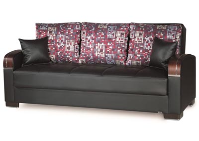 Image for Mobimax Black Leather Sofabed