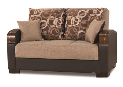 Mobimax Brown Polyester Love Seat,Ottomanson (Previously Casamode)