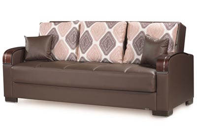 Image for Mobimax Brown Leather Sofabed