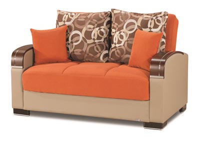 Image for Mobimax Orange Chenille Love Seat