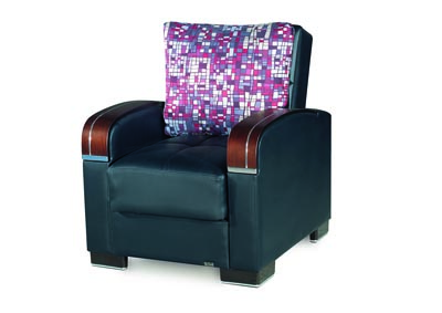 Mobimax Black Arm Chair,Ottomanson (Previously Casamode)