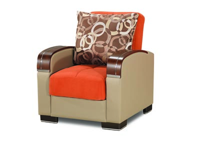 Mobimax Orange Arm Chair,Ottomanson (Previously Casamode)