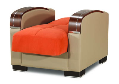 Mobimax Orange Arm Chair,Ottomanson (Previously Casamode)