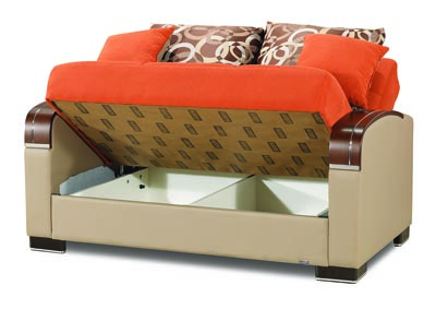 Mobimax Orange Loveseat,Ottomanson (Previously Casamode)