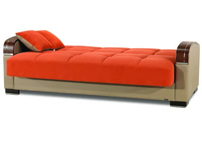 Mobimax Orange Sofabed,Ottomanson (Previously Casamode)