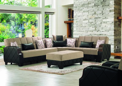 Image for Molina Brown Sectional Set W/ Arm Chair& Ottoman