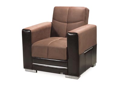 Monaco Brown/Brown Microsuede Arm Chair,Ottomanson (Previously Casamode)