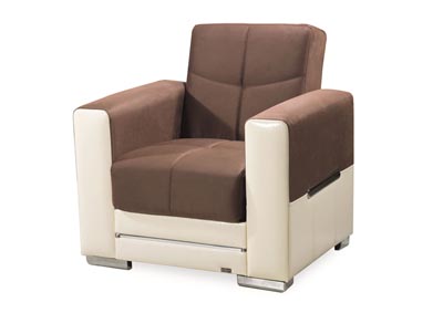 Image for Monaco Brown/Cream Microsuede Arm Chair