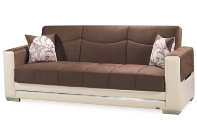 Image for Monaco Brown/Cream Microsuede Sofabed