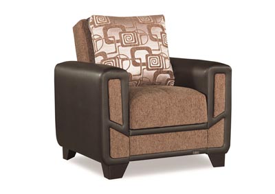 Mondo Brown Chenille Arm Chair,Ottomanson (Previously Casamode)