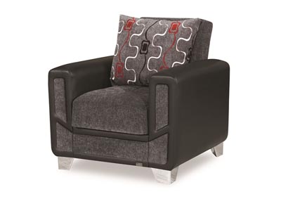 Mondo Gray Chenille Arm Chair,Ottomanson (Previously Casamode)