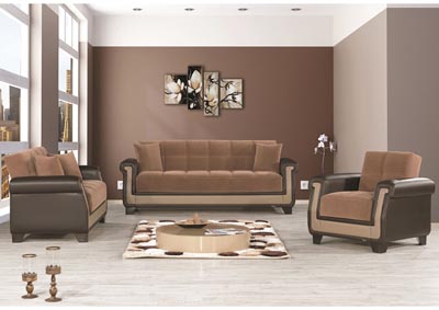 Image for Proline Brown Microfiber Sofabed, Loveseat & Armchair