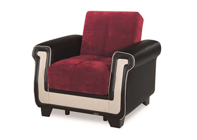 Proline Red Microfiber Arm Chair,Ottomanson (Previously Casamode)