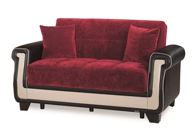 Proline Red Microfiber Love Seat,Ottomanson (Previously Casamode)