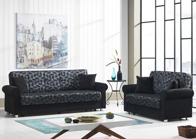 Image for Rio Grande Black Chenille Sofabed & Loveseat