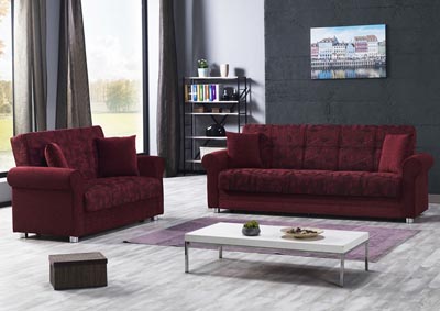 Image for Rio Grande Burgundy Chenille Sofabed & Loveseat