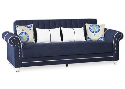 Image for Royal Home Riva Dark Blue Microfiber Sofabed