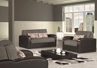 Image for Sleep Plus Gray Polyester Loveseat Sleeper & Armchair Sleeper