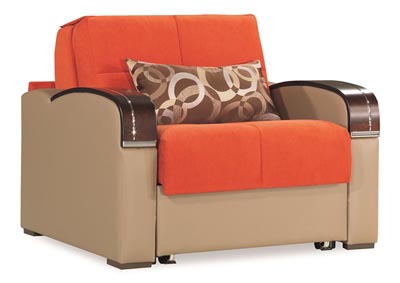 Image for Sleep Plus Orange Chenille Chair Sleeper