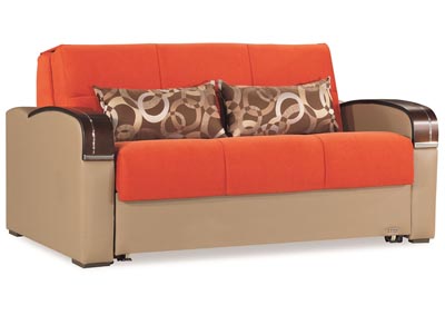 Sleep Plus Orange Chenille Love Seat Sleeper,Ottomanson (Previously Casamode)