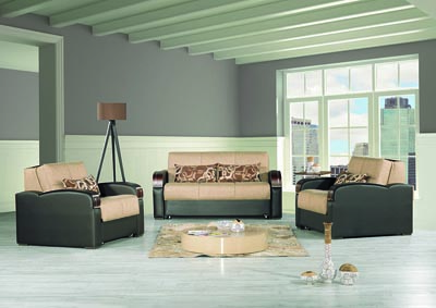 Image for Sleep Plus Brown Sleeper Set W/ Loveseat & Armchair