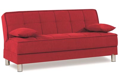 Smart Fit Red Chenille Sofabed,Ottomanson (Previously Casamode)