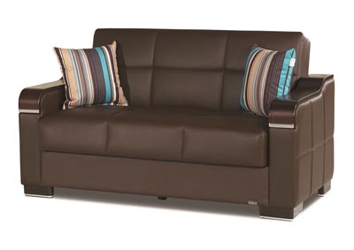 Uptown Brown PU Love Seat,Ottomanson (Previously Casamode)