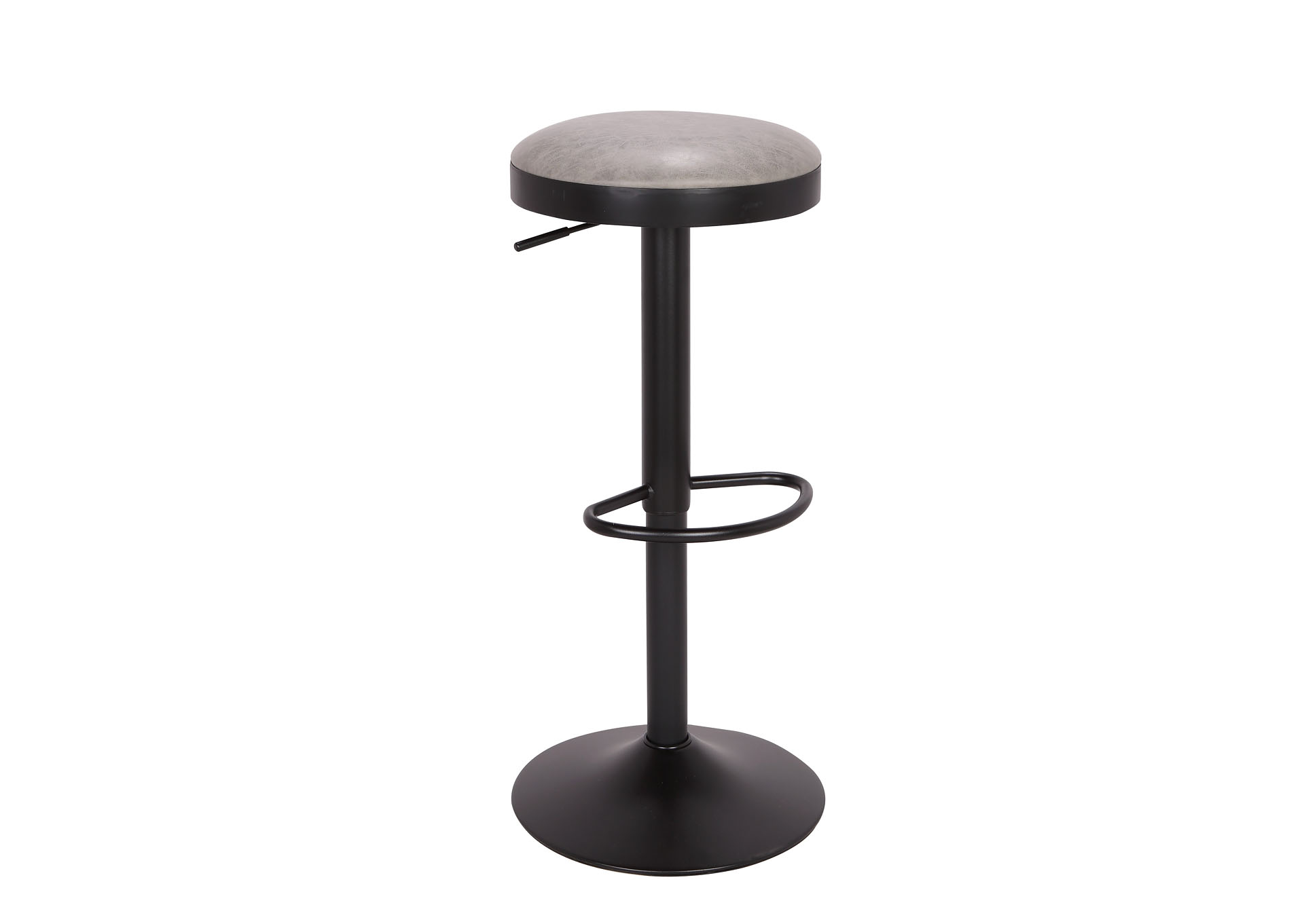 Matte Black Vintage Style Backless Adjustable Stool,Chintaly Imports