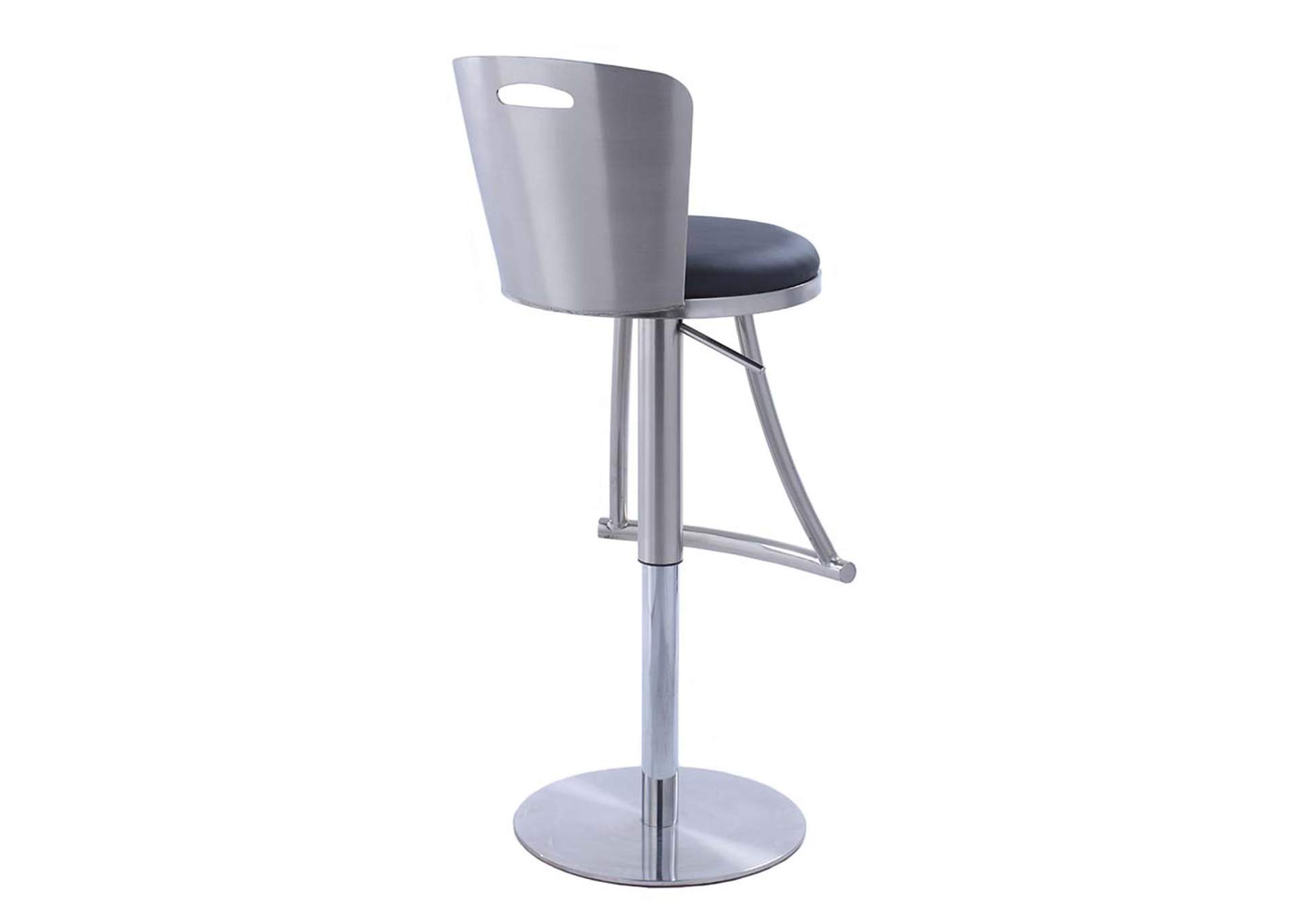 Brushed Nickel Metal-Back Adjustable Height Stool,Chintaly Imports