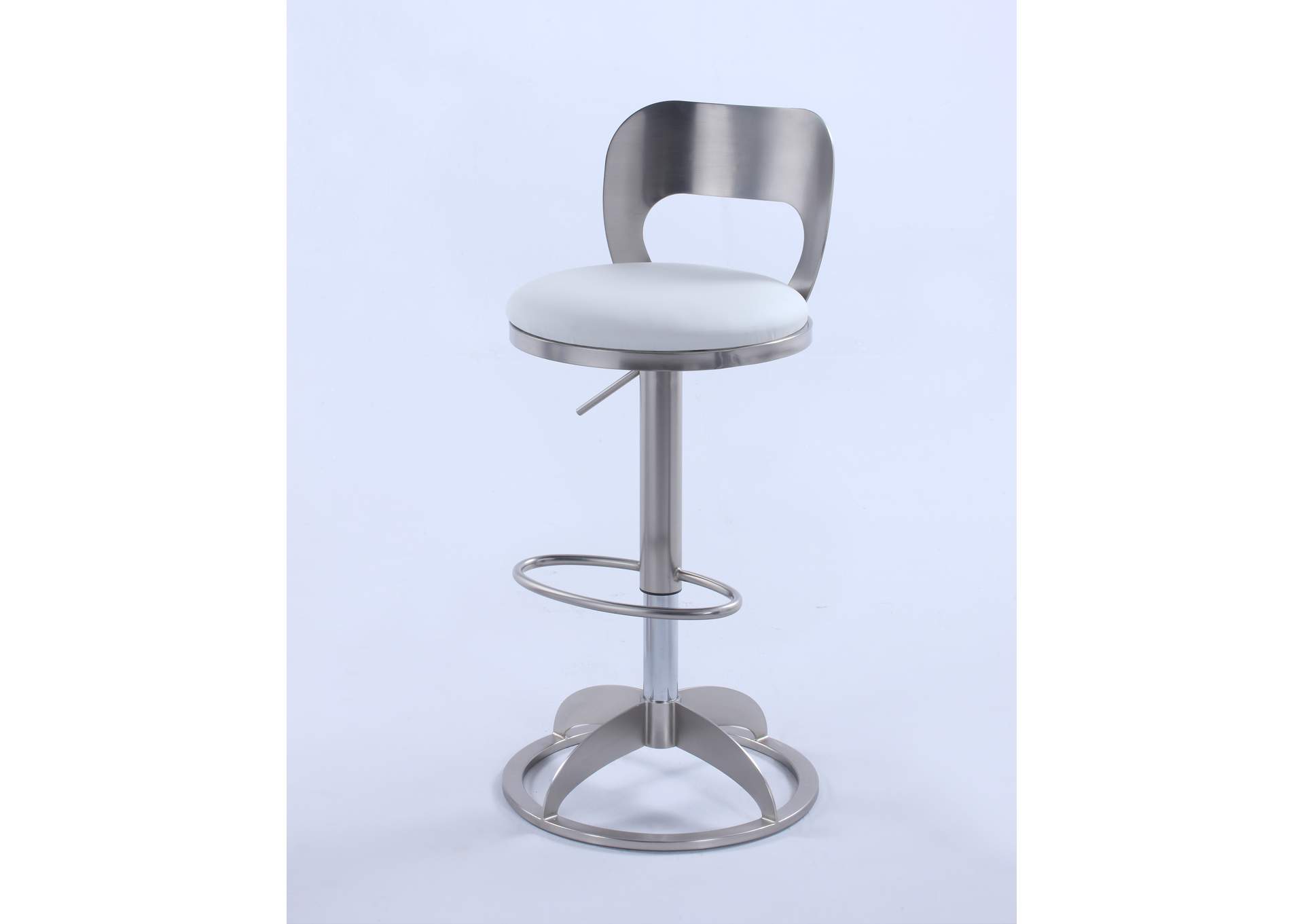Oval Metal-Back Adjustable Height Stool,Chintaly Imports