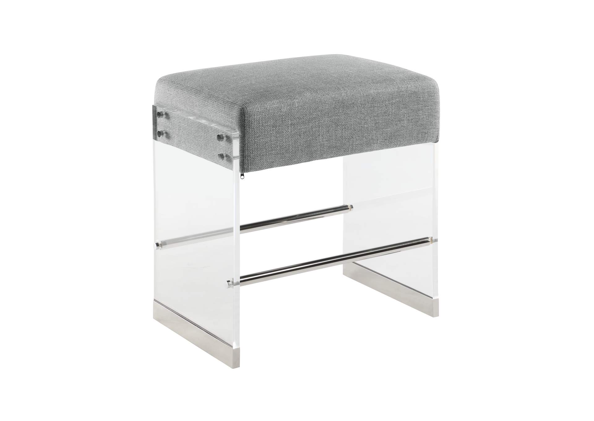 Polished Stainless Steel Contemporary Acrylic Counter Stool,Chintaly Imports