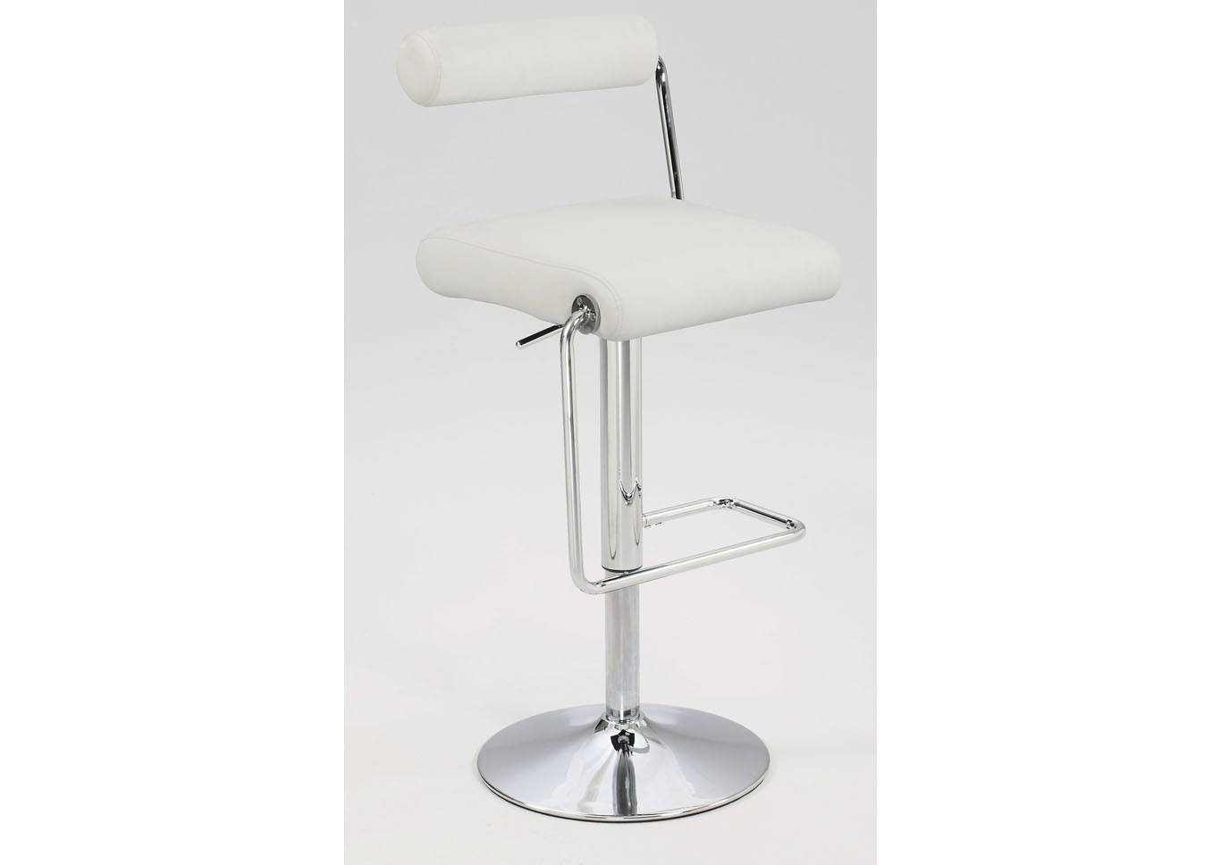 White Roll Back Pneumatic Gas Lift Adjustable Height Swivel Stool,Chintaly Imports