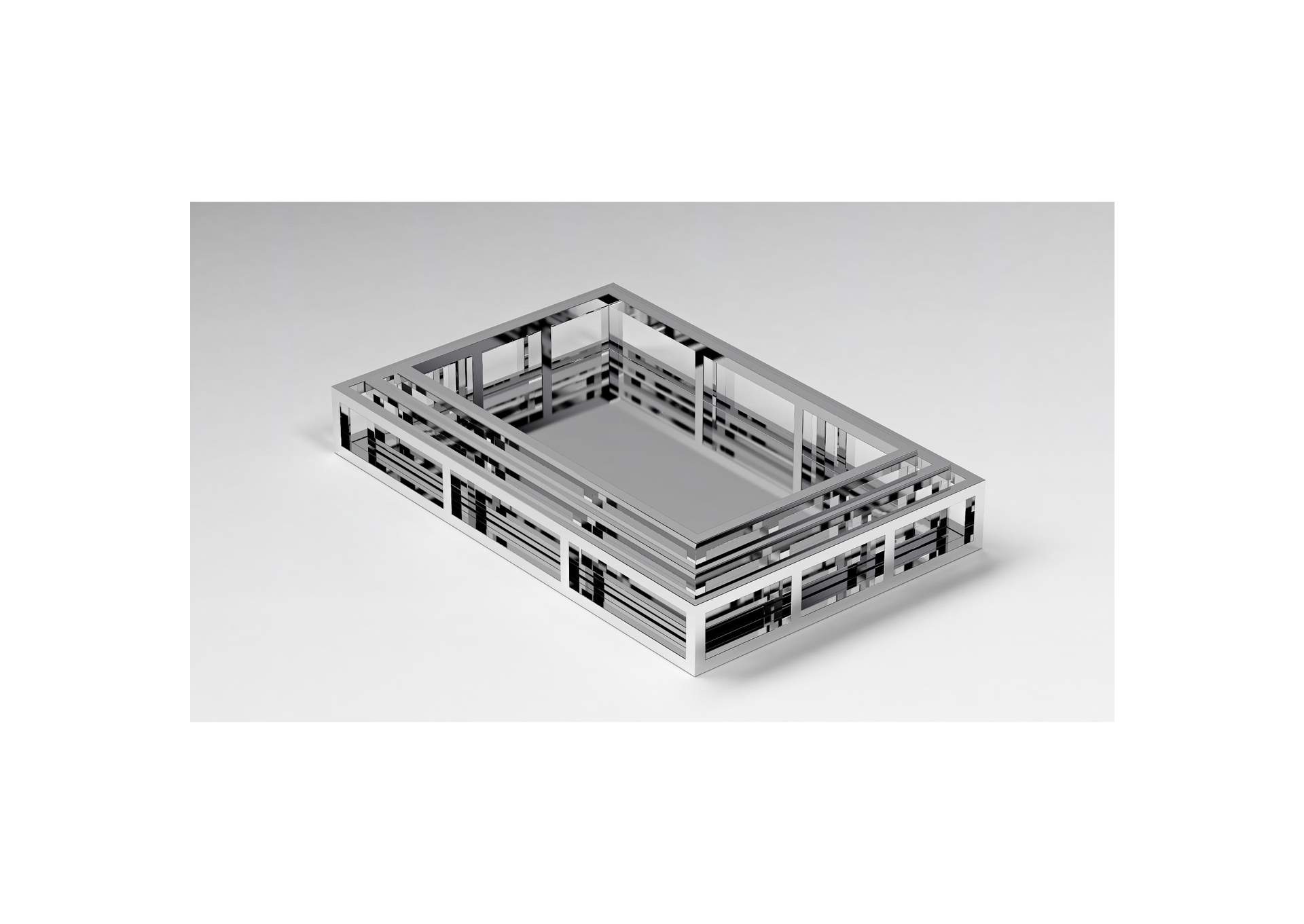 Rectangular Stainless Steel Mirrored Nesting Trays,Chintaly Imports