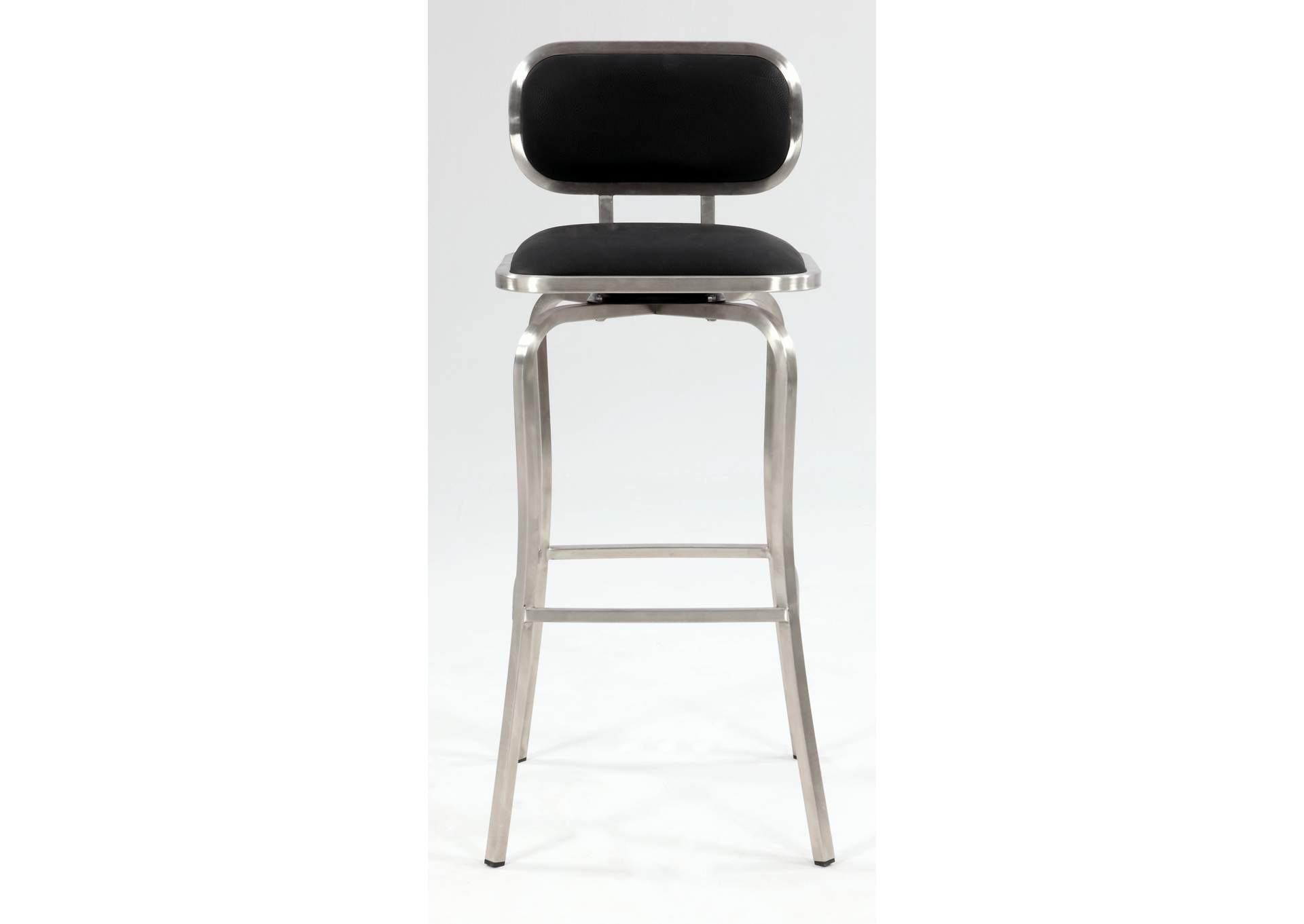 Brushed Stainless Steel Modern Swivel Bar Stool,Chintaly Imports
