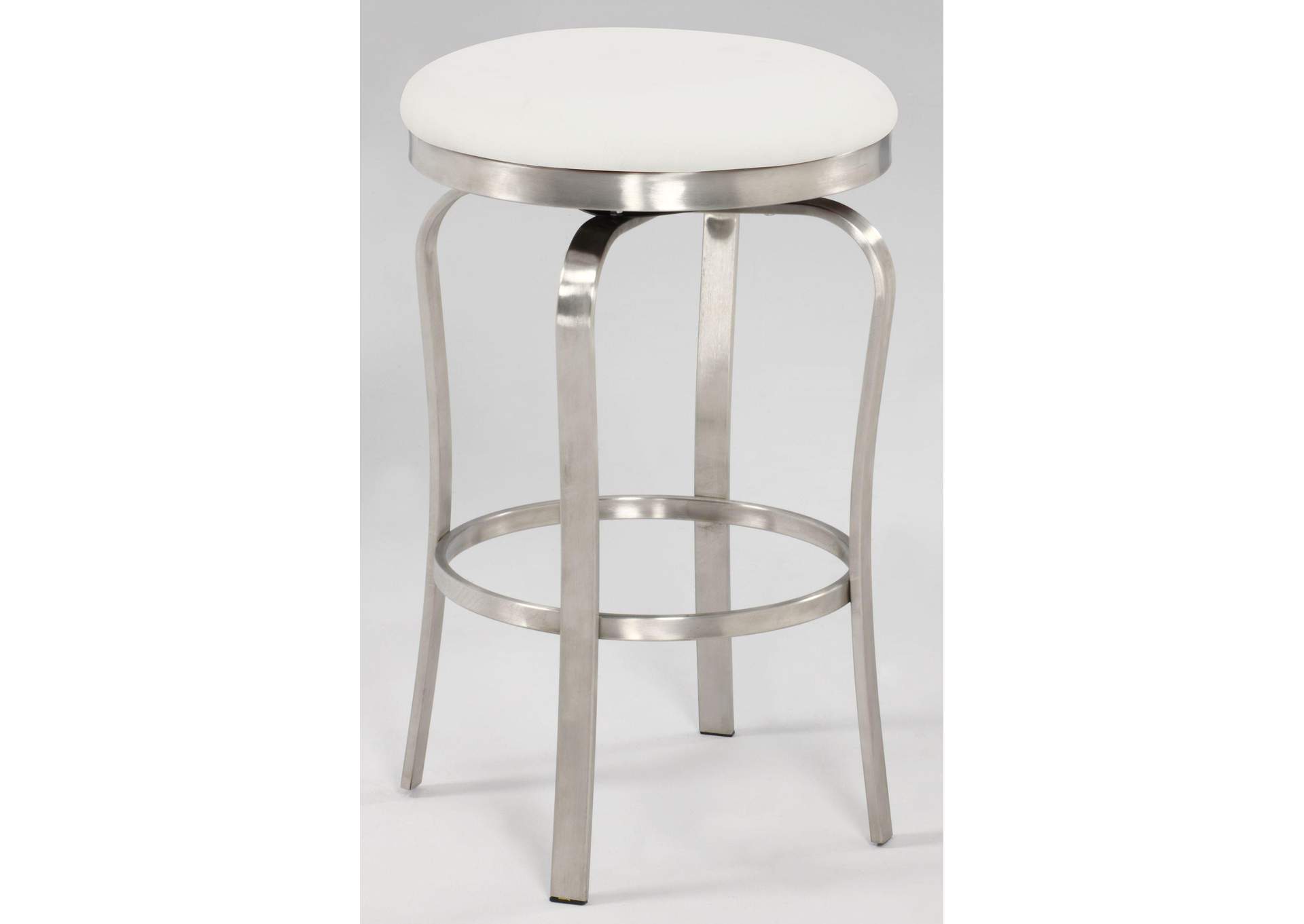 Brushed Stainless Steel Modern Backless Counter Stool,Chintaly Imports