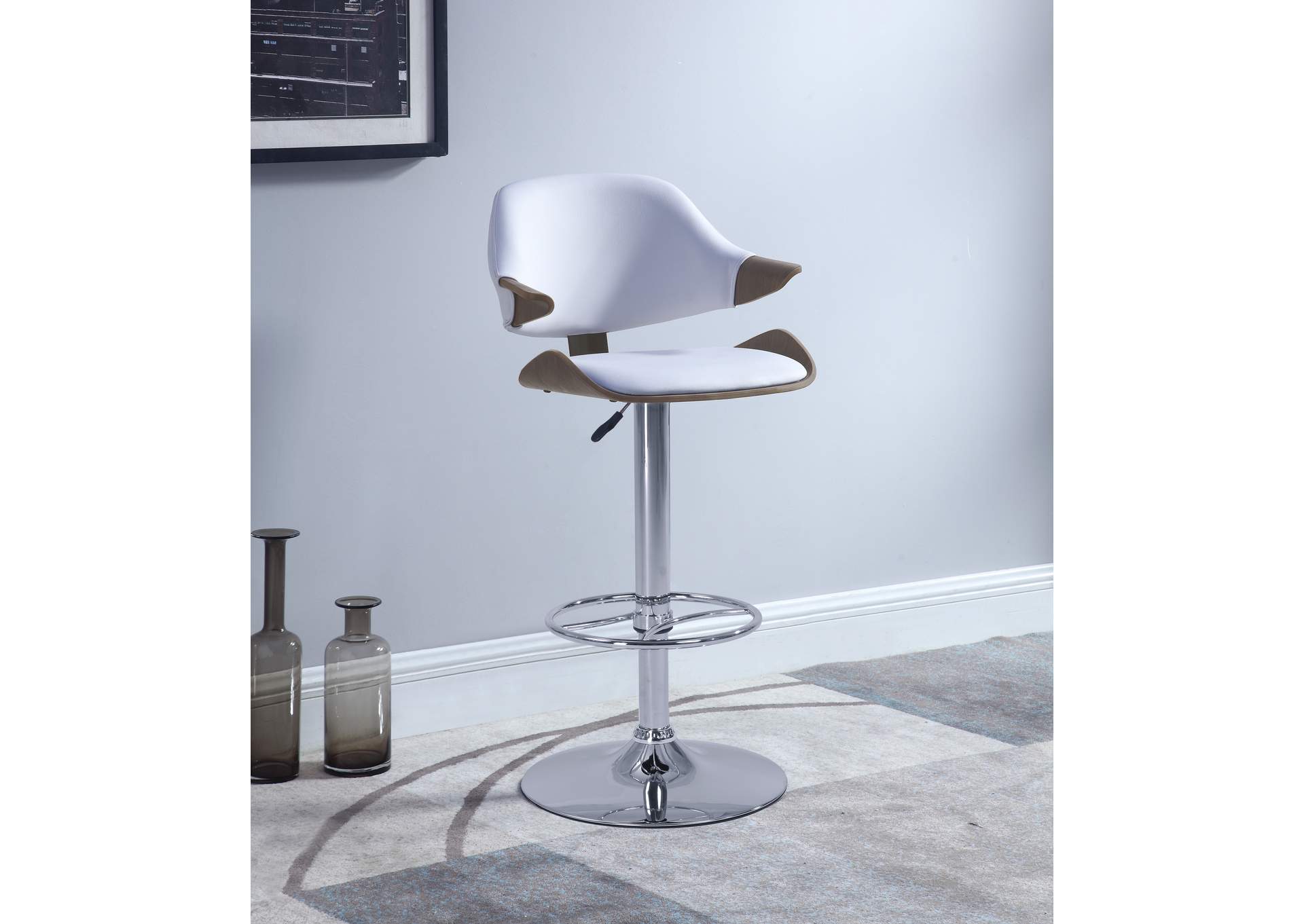 Curved Back Pneumatic-Adjustable Stool,Chintaly Imports