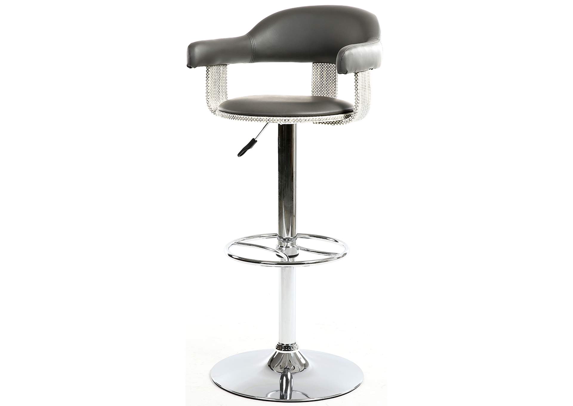 Grey Wooden Back & Seat Pneumatic Stool,Chintaly Imports