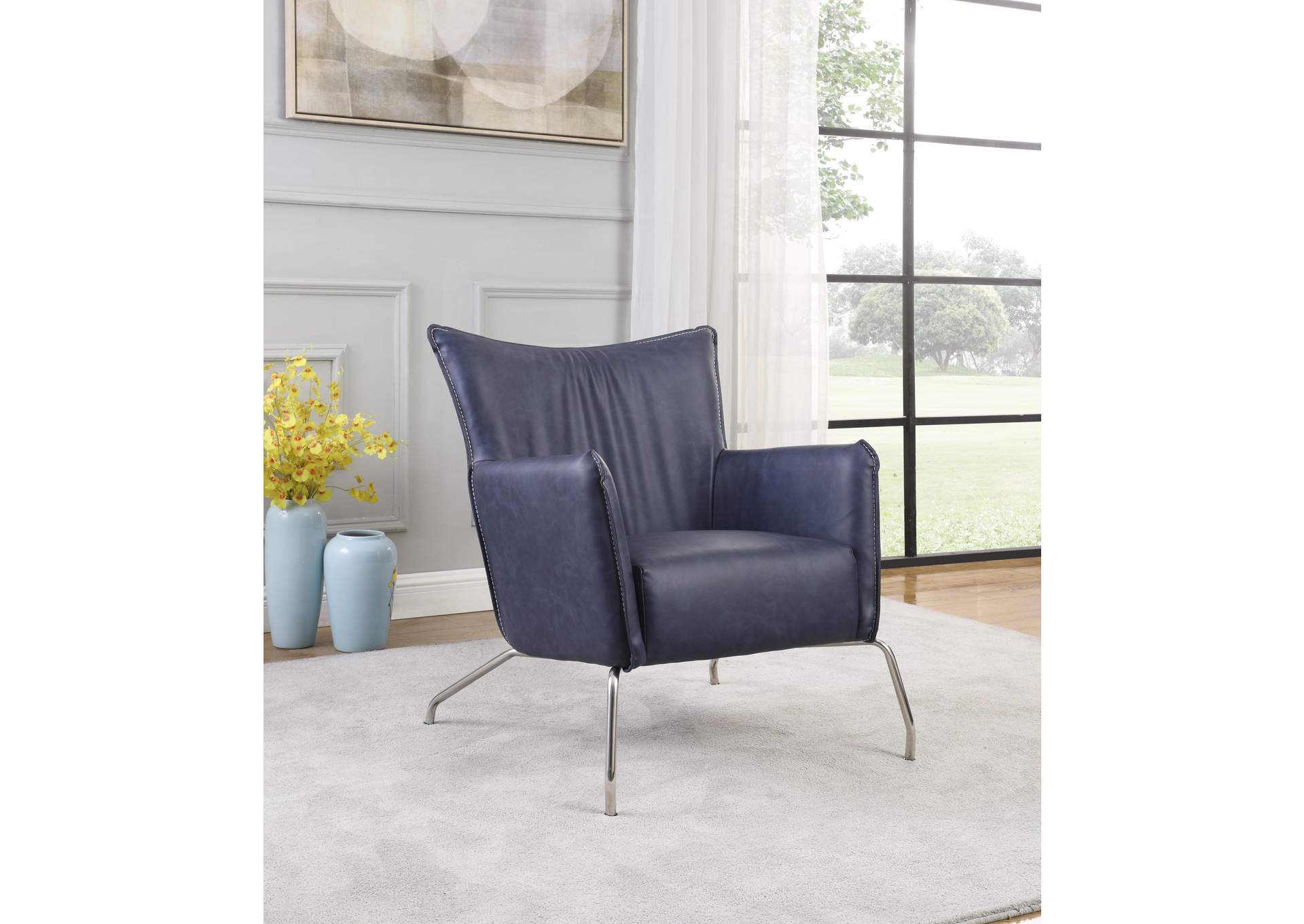 Accent Chair w/ Steel Frame,Chintaly Imports