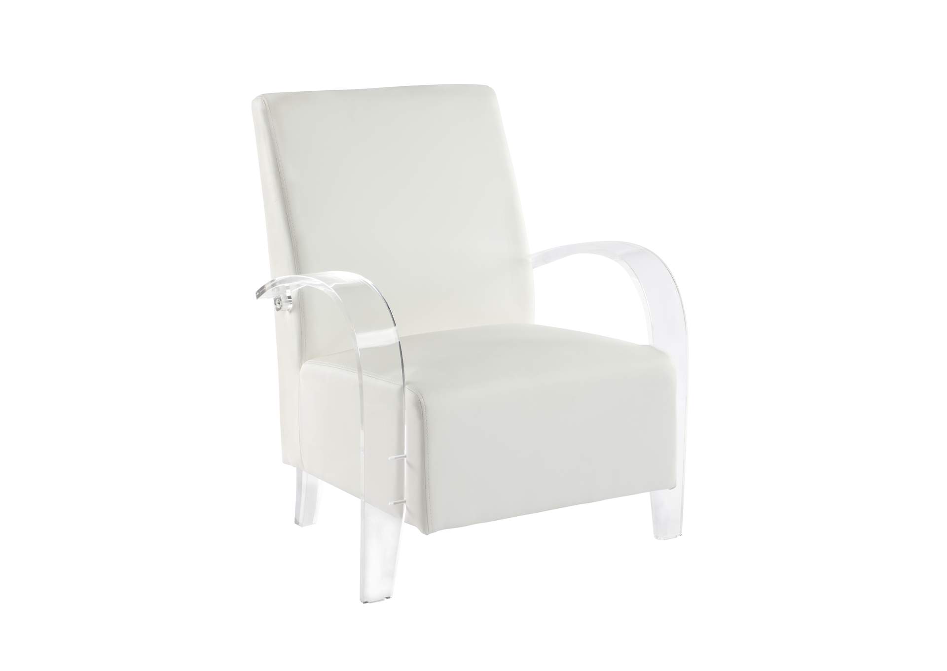 Solid Acrylic Accent Chair With Pvc Upholstery,Chintaly Imports