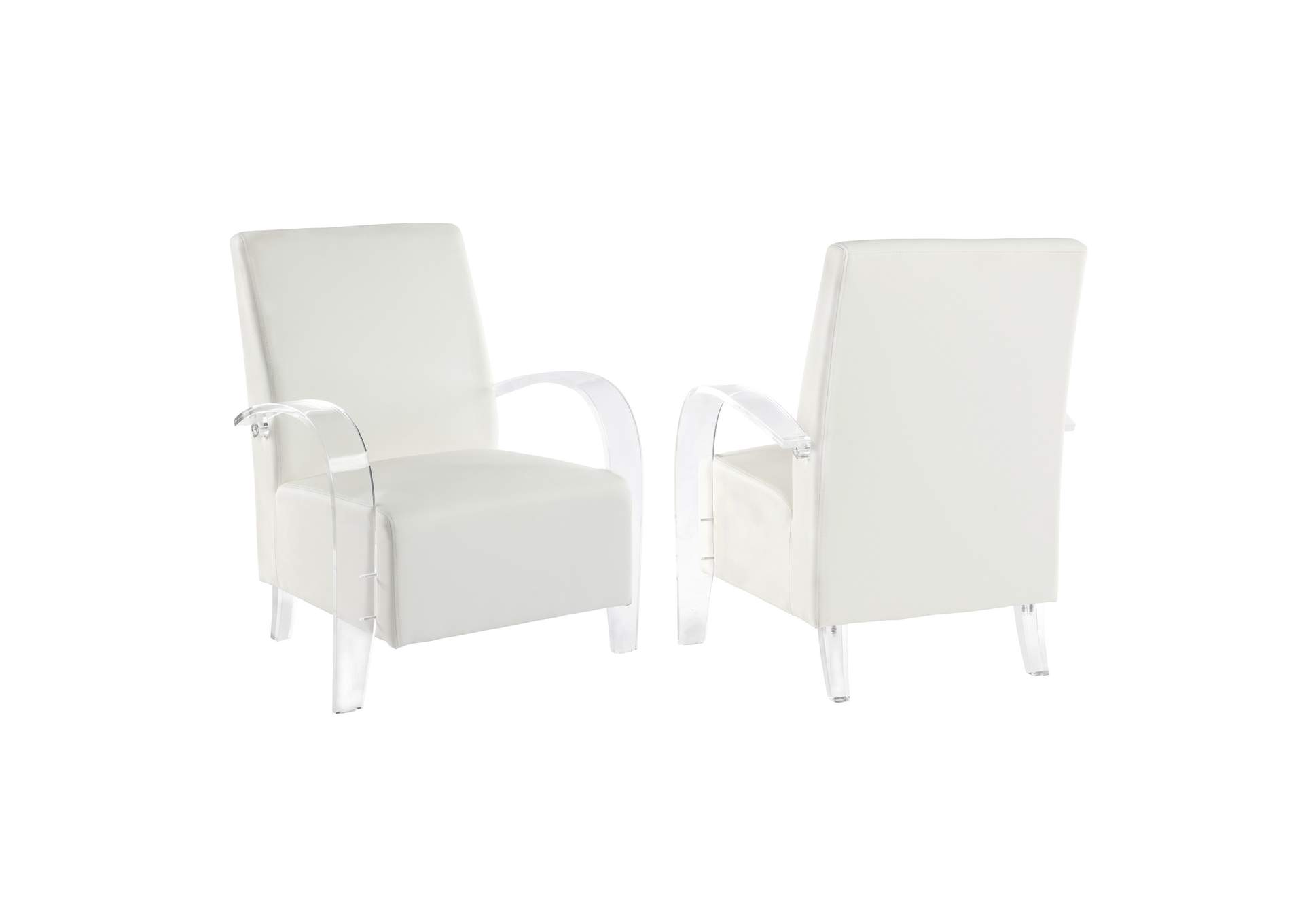 Solid Acrylic Accent Chair With Pvc Upholstery,Chintaly Imports