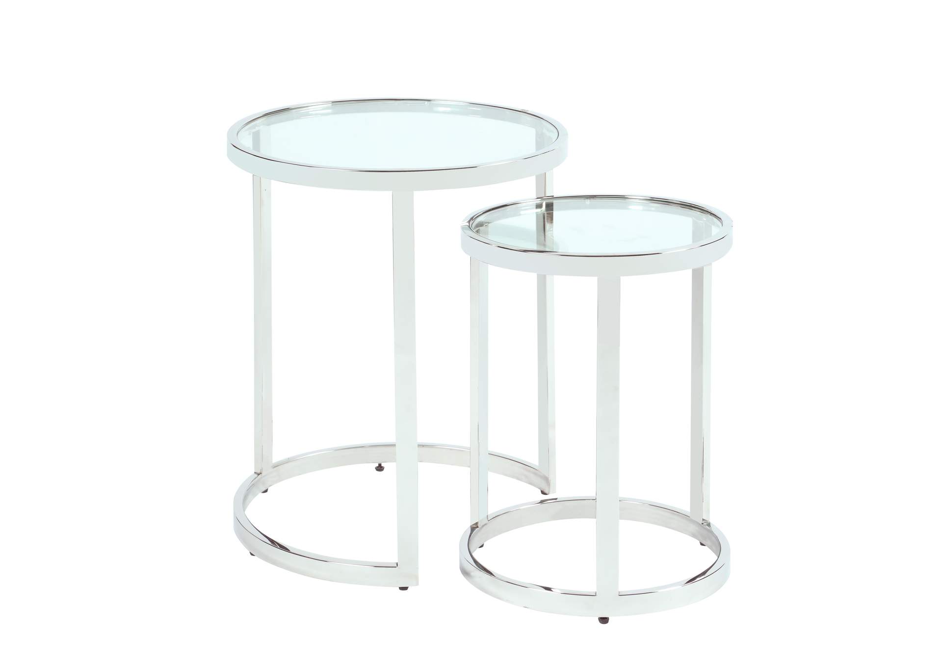 Contemporary 2-In-1 Nesting Lamp Table Set,Chintaly Imports